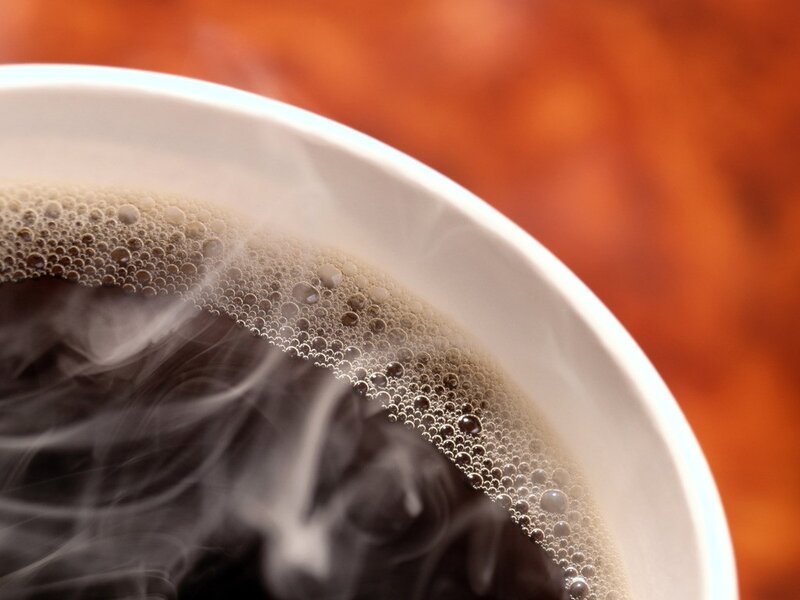 steaming coffee cup