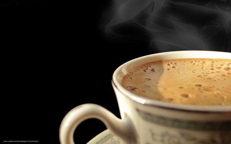 steaming coffee cup