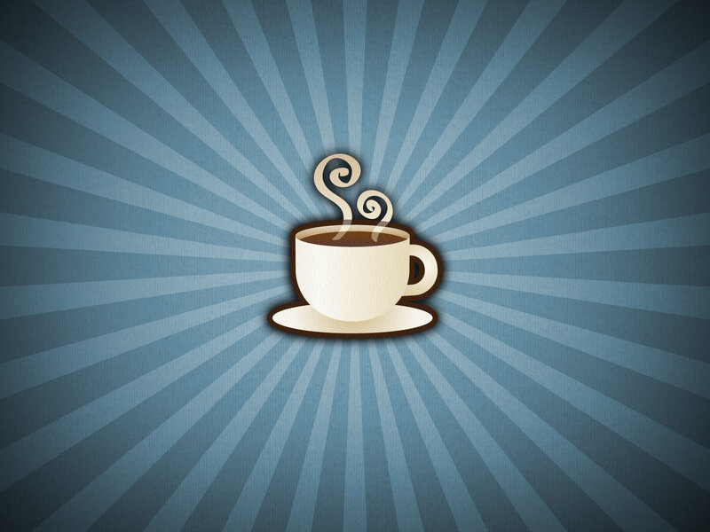 Steaming Coffee Cup — Blue, Calm, Illustration