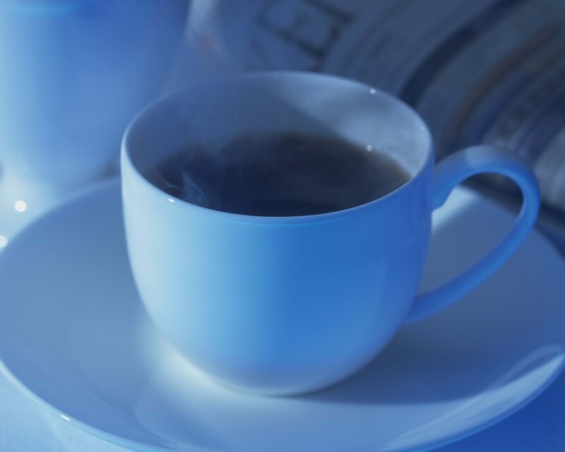 Steaming Coffee Cup — Blue, Calm, Morning