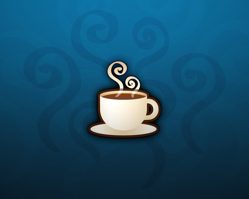 Steaming Coffee Cup — Blue