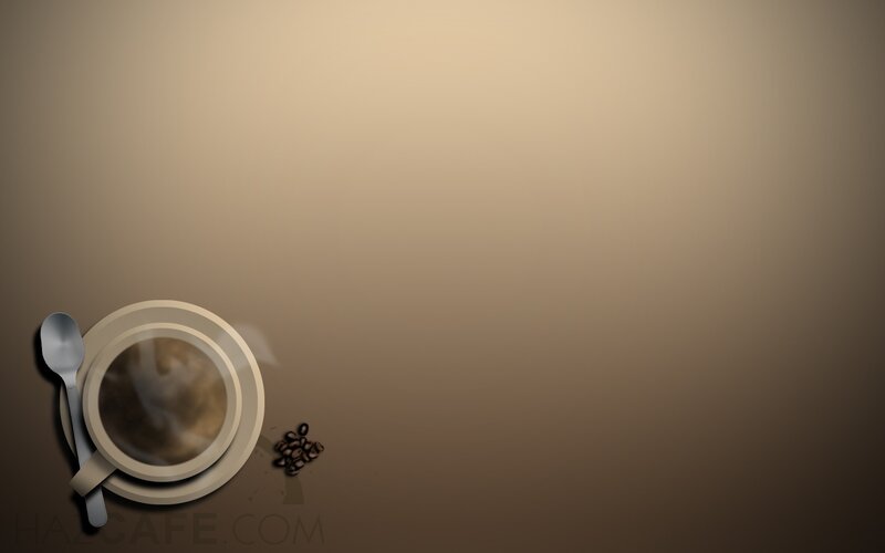 Steaming Coffee Cup — Brown, Calm, Digital Art, Spoon