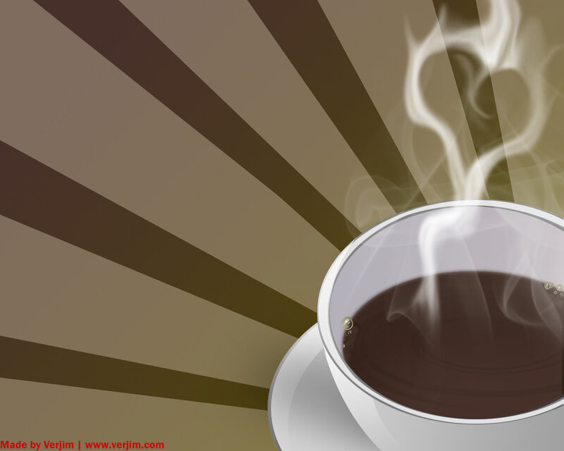 Steaming Coffee Cup — Brown, Calm, Digital Art