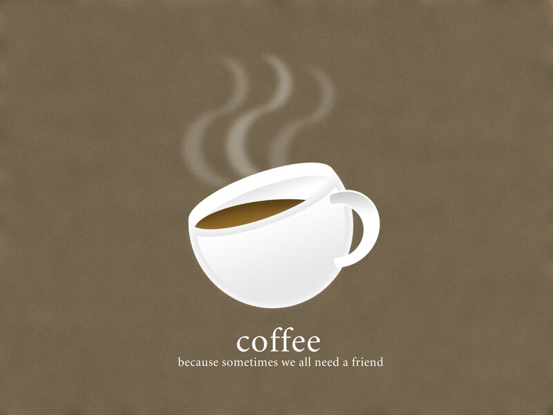 Steaming Coffee Cup — Brown, Calm, Illustration