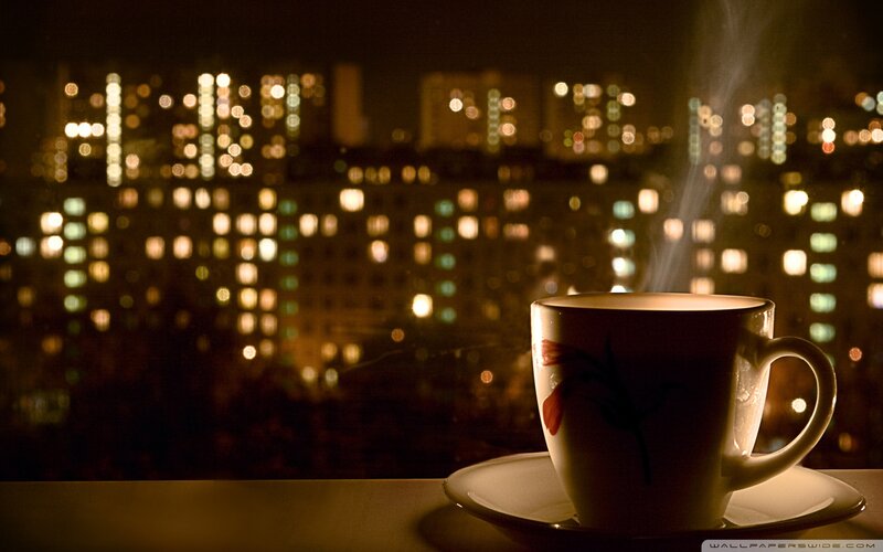 Steaming Coffee Cup — Brown, Calm