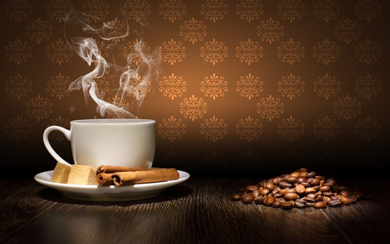 Steaming Coffee Cup — Brown, Cozy, Photograph