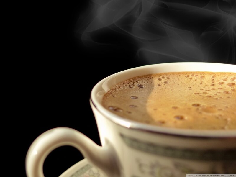 Steaming Coffee Cup — Brown, Dramatic, Photograph, Steam