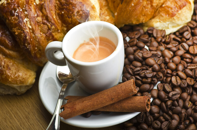 Steaming Coffee Cup — Brown, Warm, Morning, Photograph