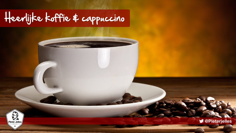 Steaming Coffee Cup — Brown, Warm, Photograph, Coffee Beans, Wooden Surface, Text Overlay