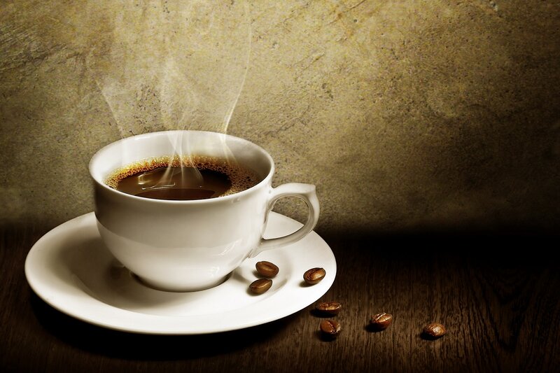 Steaming Coffee Cup — Brown, Warm, Photograph