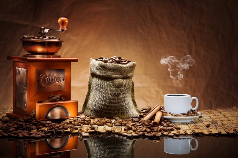 Steaming Coffee Cup — Brown, Warm