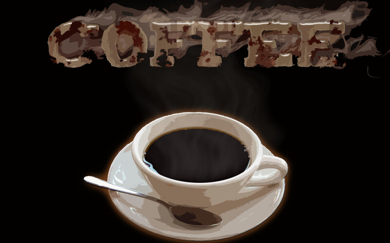 steaming coffee cup illustration