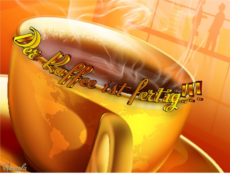 Steaming Coffee Cup — Orange, Warm