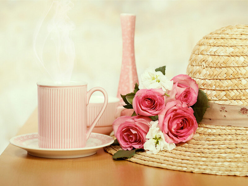 Steaming Coffee Cup — Pink