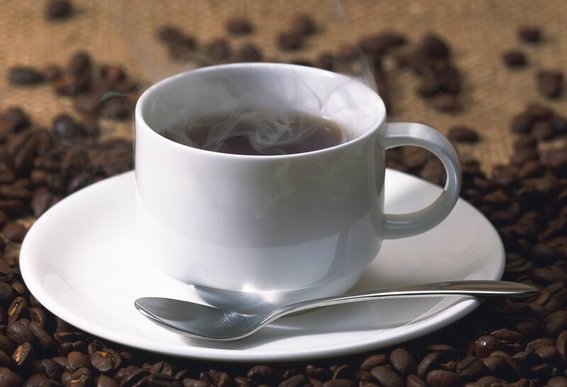 Steaming Coffee Cup — White, Calm, Photograph, Coffee Beans