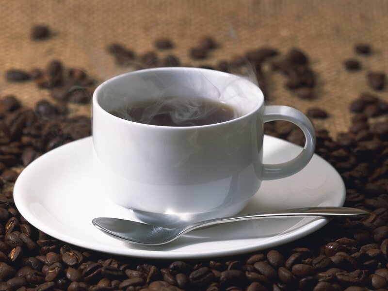 Steaming Coffee Cup — White, Calm