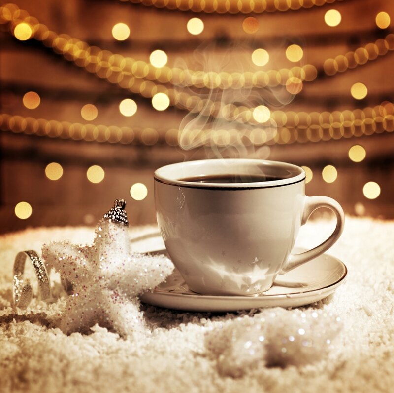Steaming Coffee Cup — White, Cozy