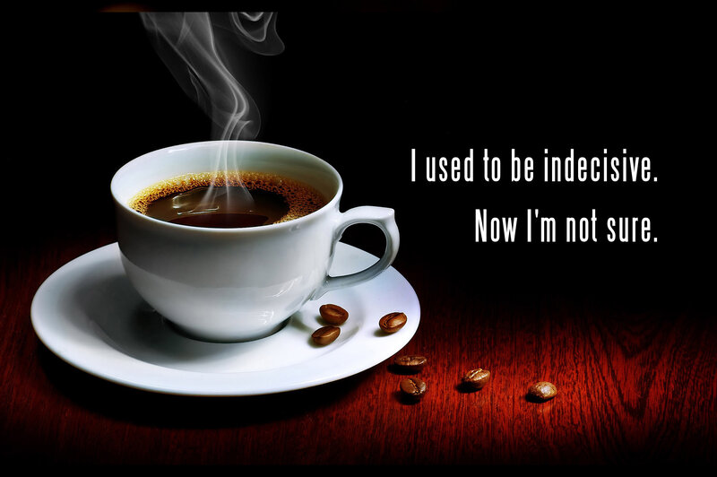Steaming Coffee Cup — White, Dramatic, Photograph, Coffee Beans, Steam, Wood Table