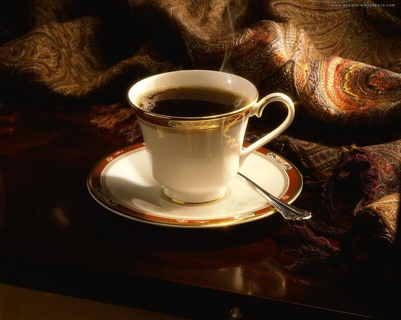 Steaming Coffee Cup — White, Dramatic