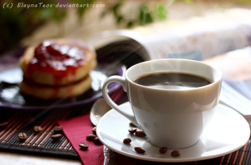 Steaming Coffee Cup — White, Serene, Morning