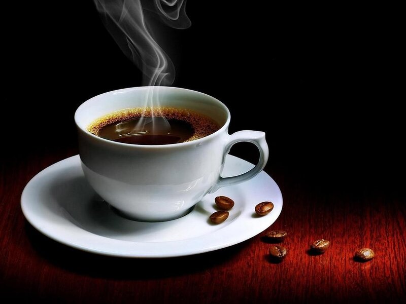Steaming Coffee Cup — White