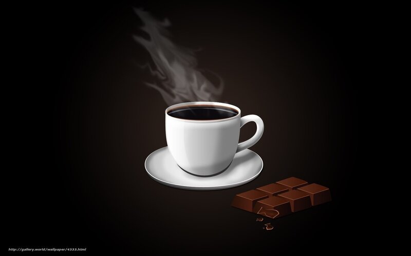 steaming coffee cup with chocolate