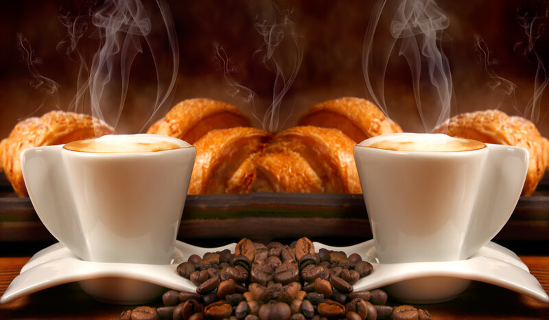 Steaming Coffee Cups — Brown