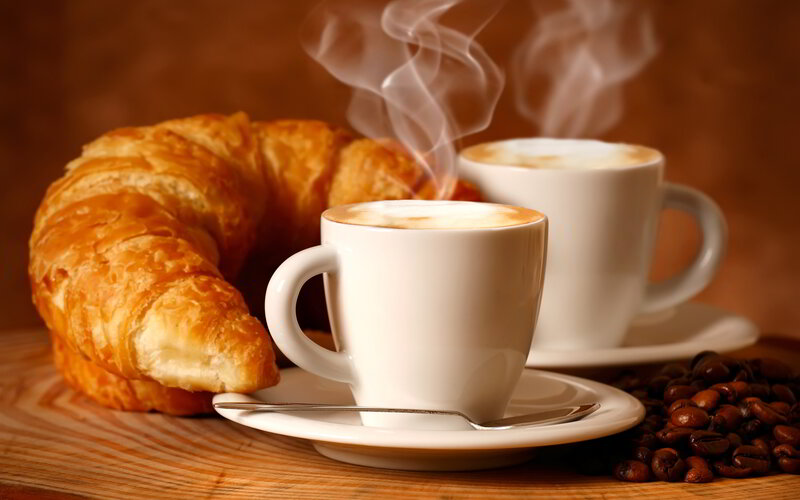 Steaming Coffee Cups — Brown, Warm, Morning