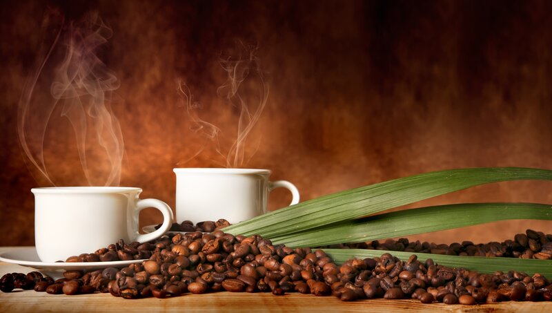 Steaming Coffee Cups — Brown, Warm, Photograph