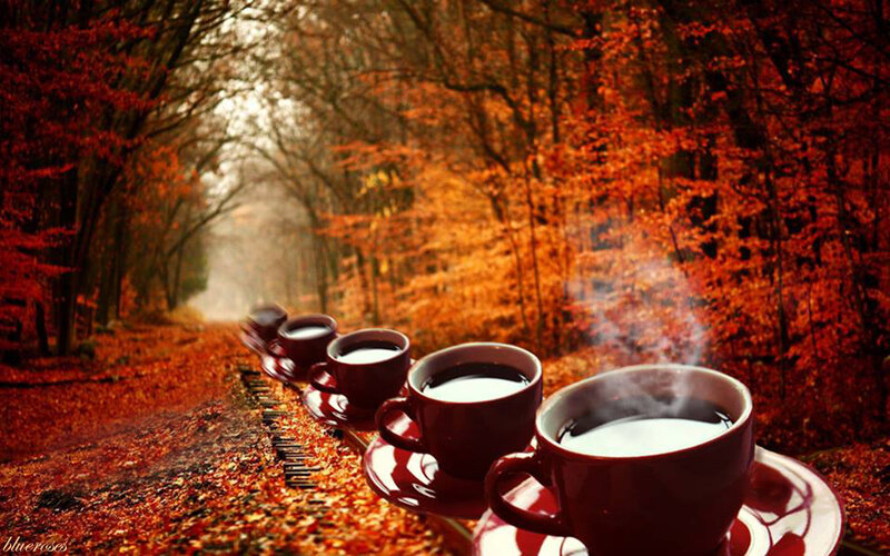 Steaming Coffee Cups — Red
