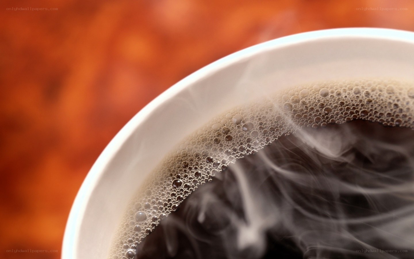 steaming coffee in a cup