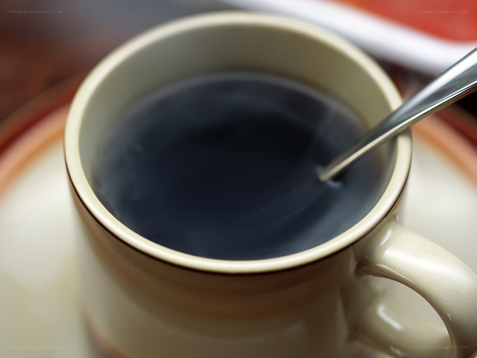steaming coffee in a mug