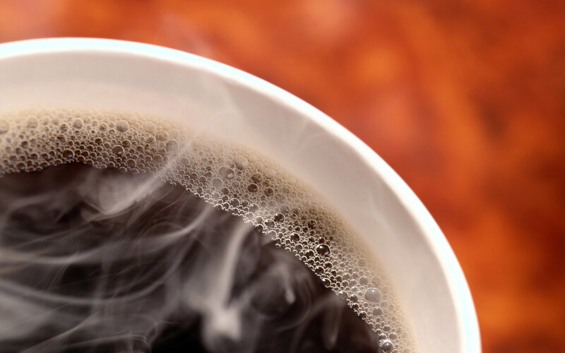 Steaming Coffee in Cup — Brown, Warm, Photograph, Steam