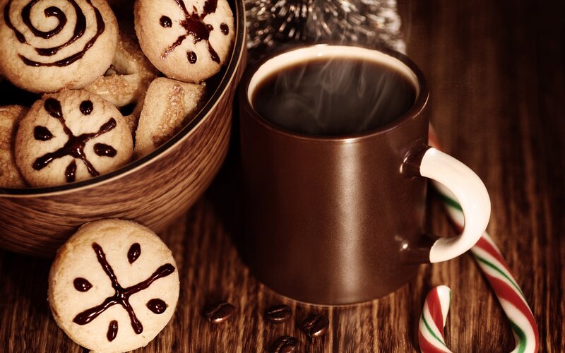 Steaming Coffee Mug — Brown, Cozy, Winter