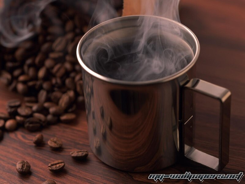 Steaming Coffee Mug — Brown, Warm, Photograph