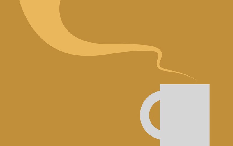 steaming coffee mug