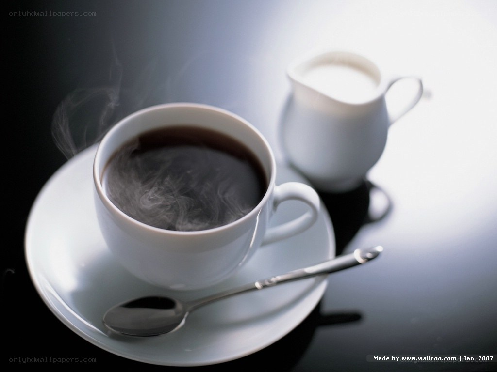 steaming coffee with cream