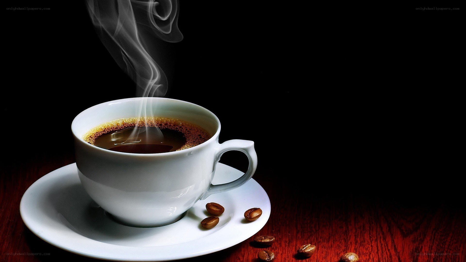 steaming cup of coffee