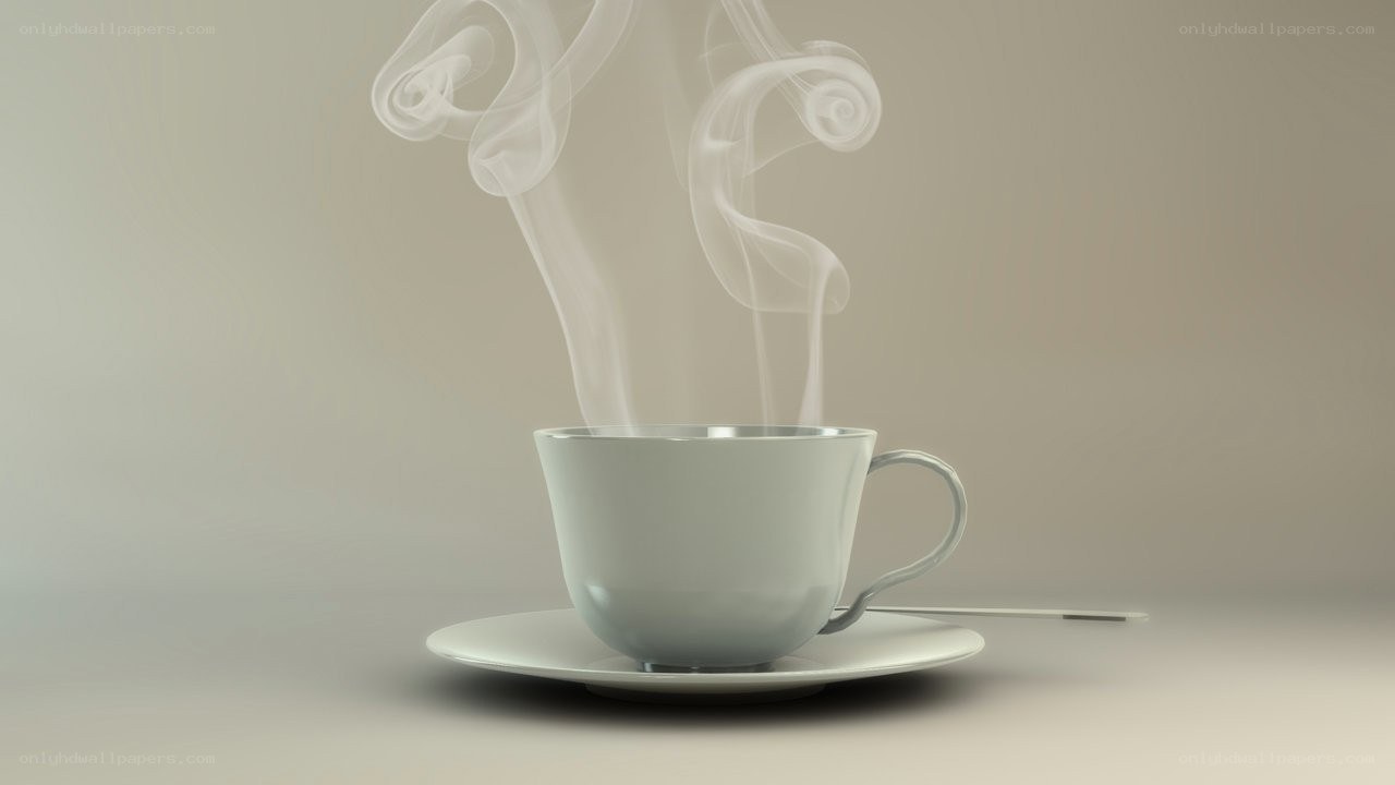 steaming cup of coffee
