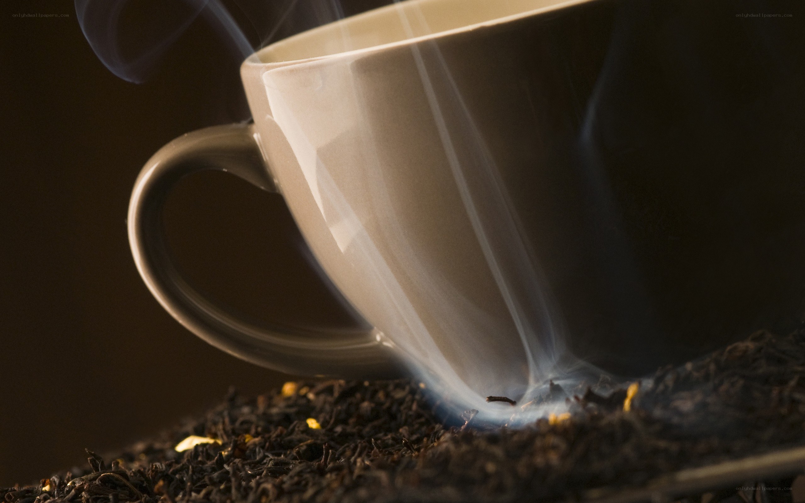steaming cup of tea