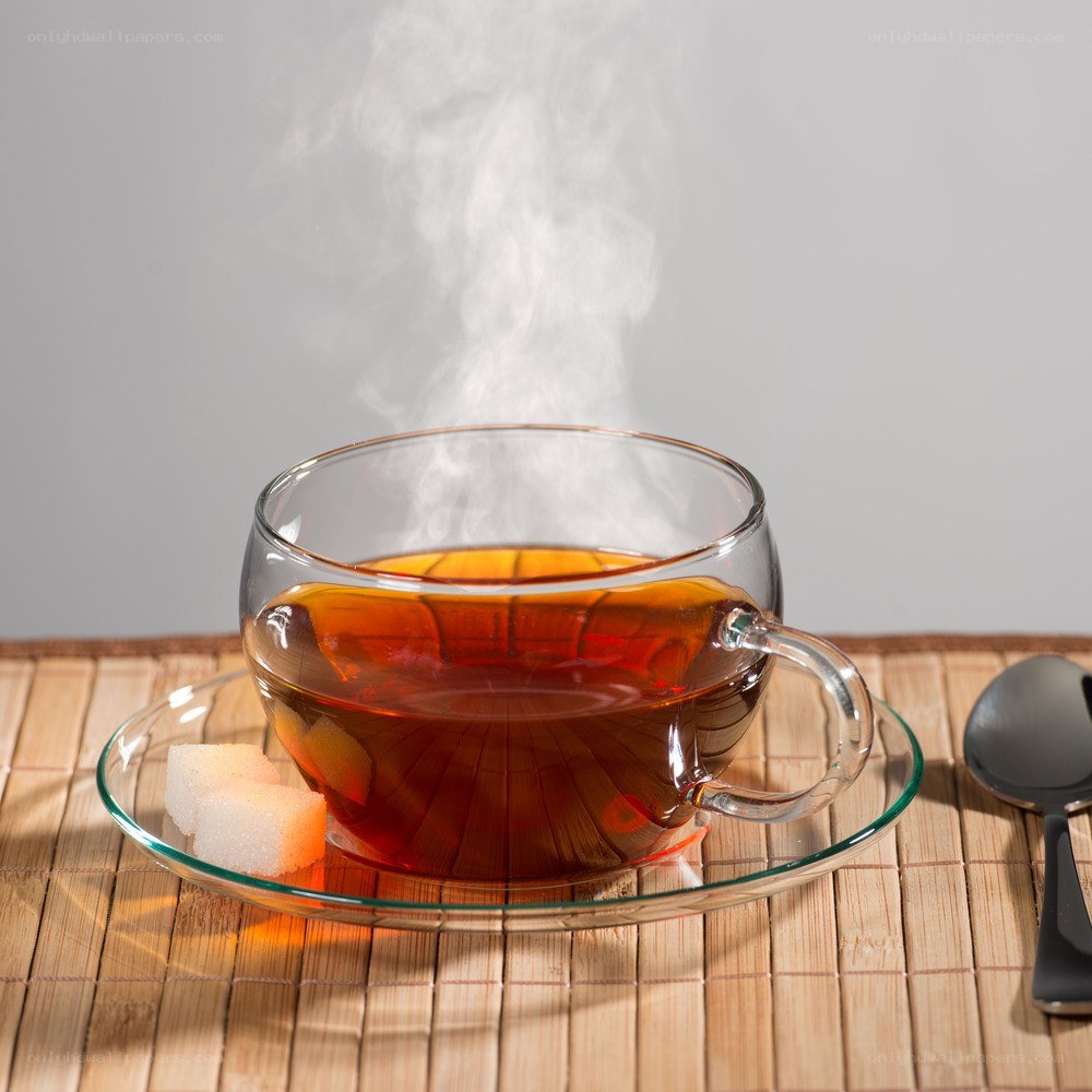 steaming cup of tea