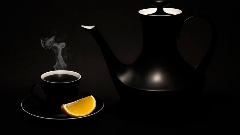 Steaming Cup of Tea — Black