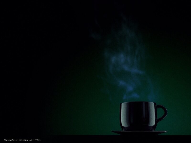 steaming cup on dark background