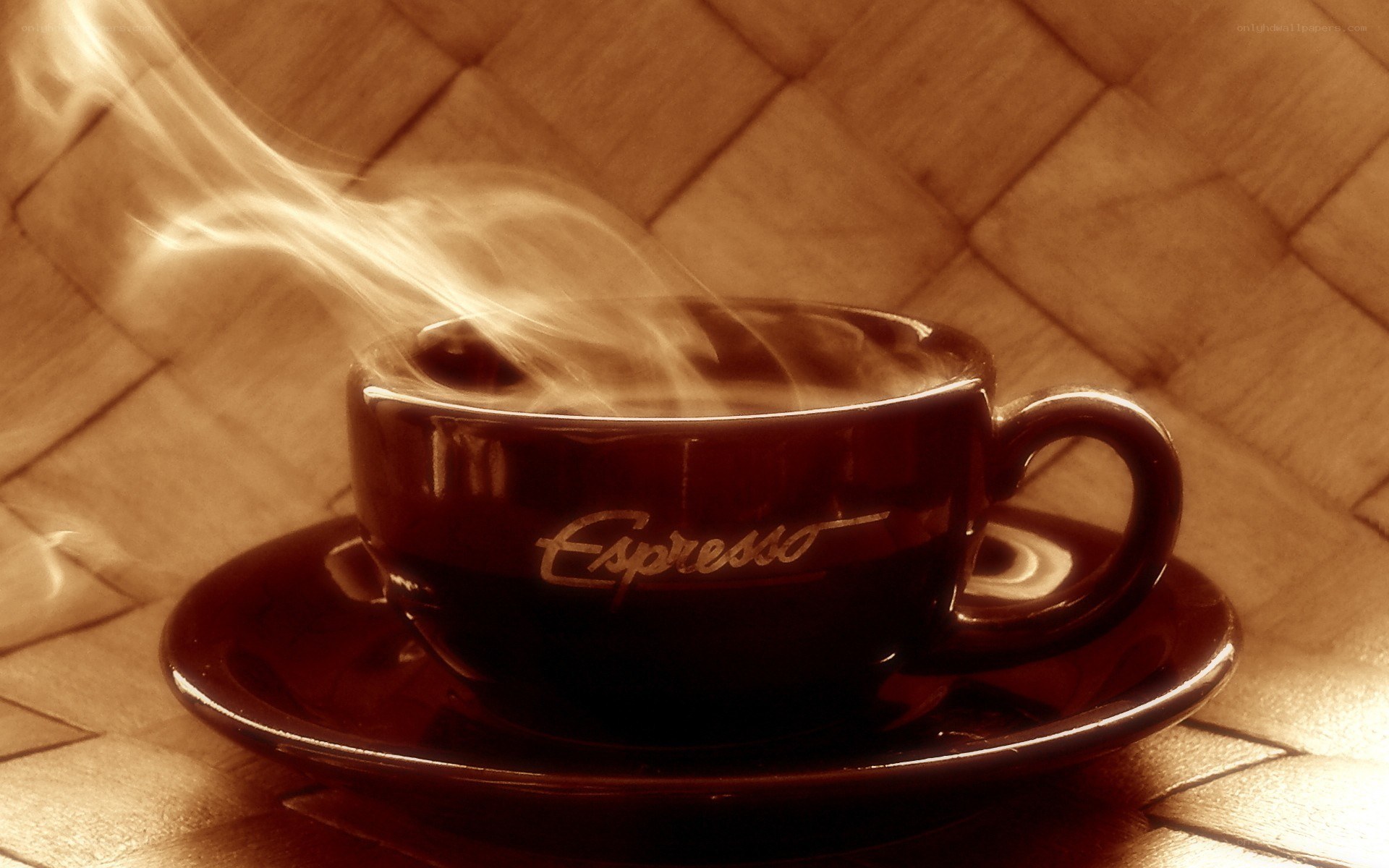 steaming espresso cup