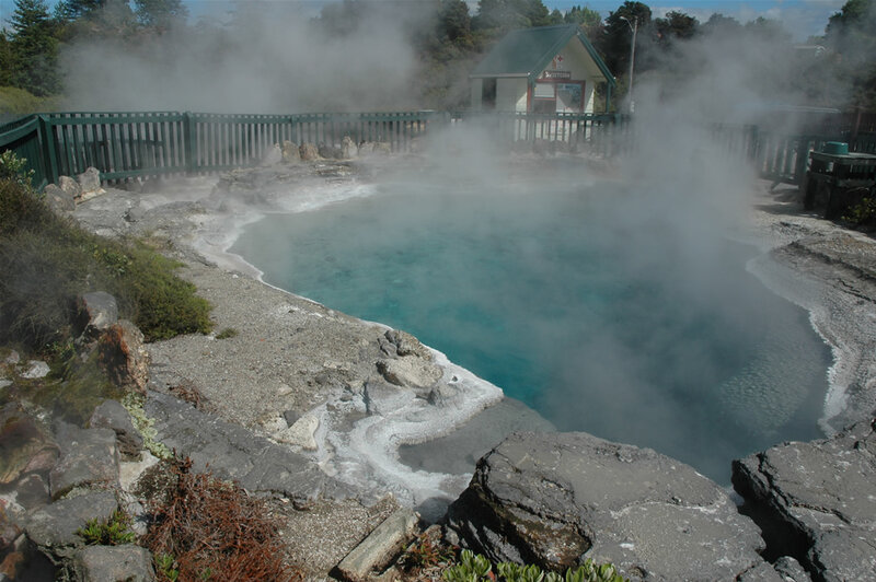 steaming geothermal pool
