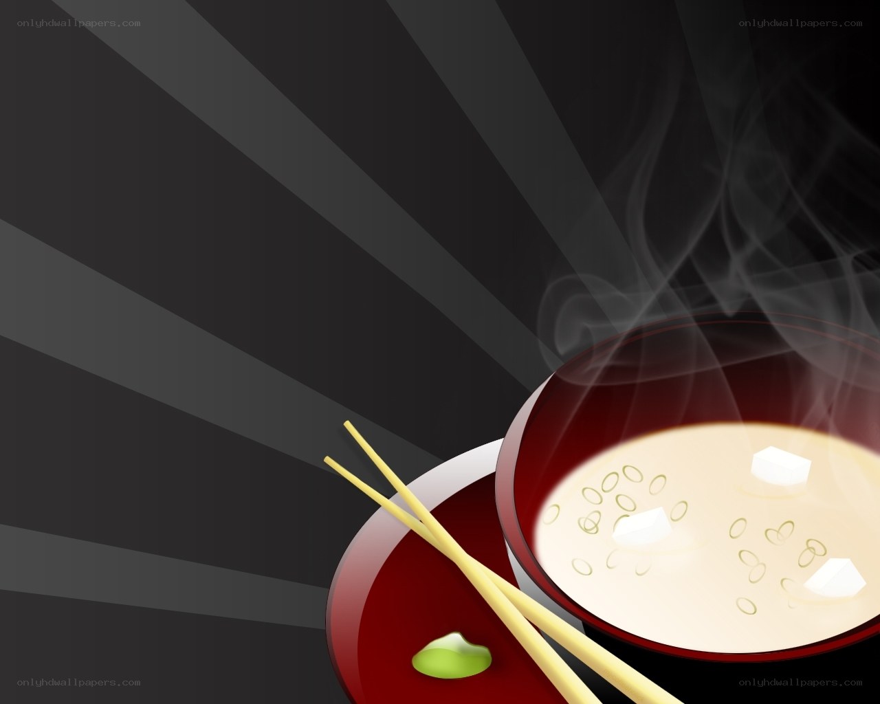 steaming miso soup bowl