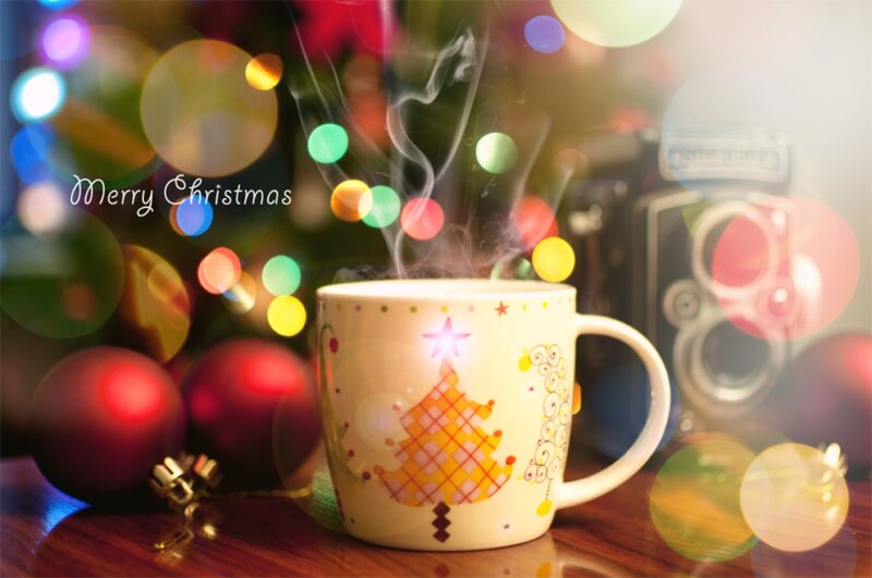 Steaming Mug on Table — White