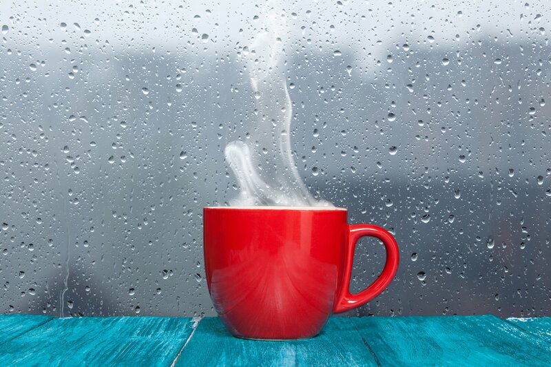 Steaming Red Mug — Calm
