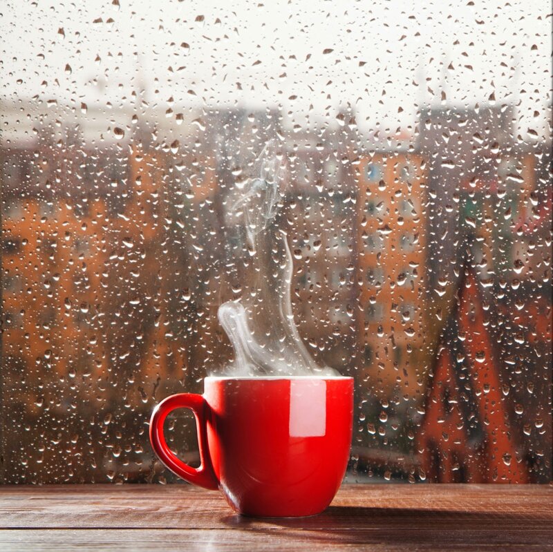 Steaming Red Mug — Cozy