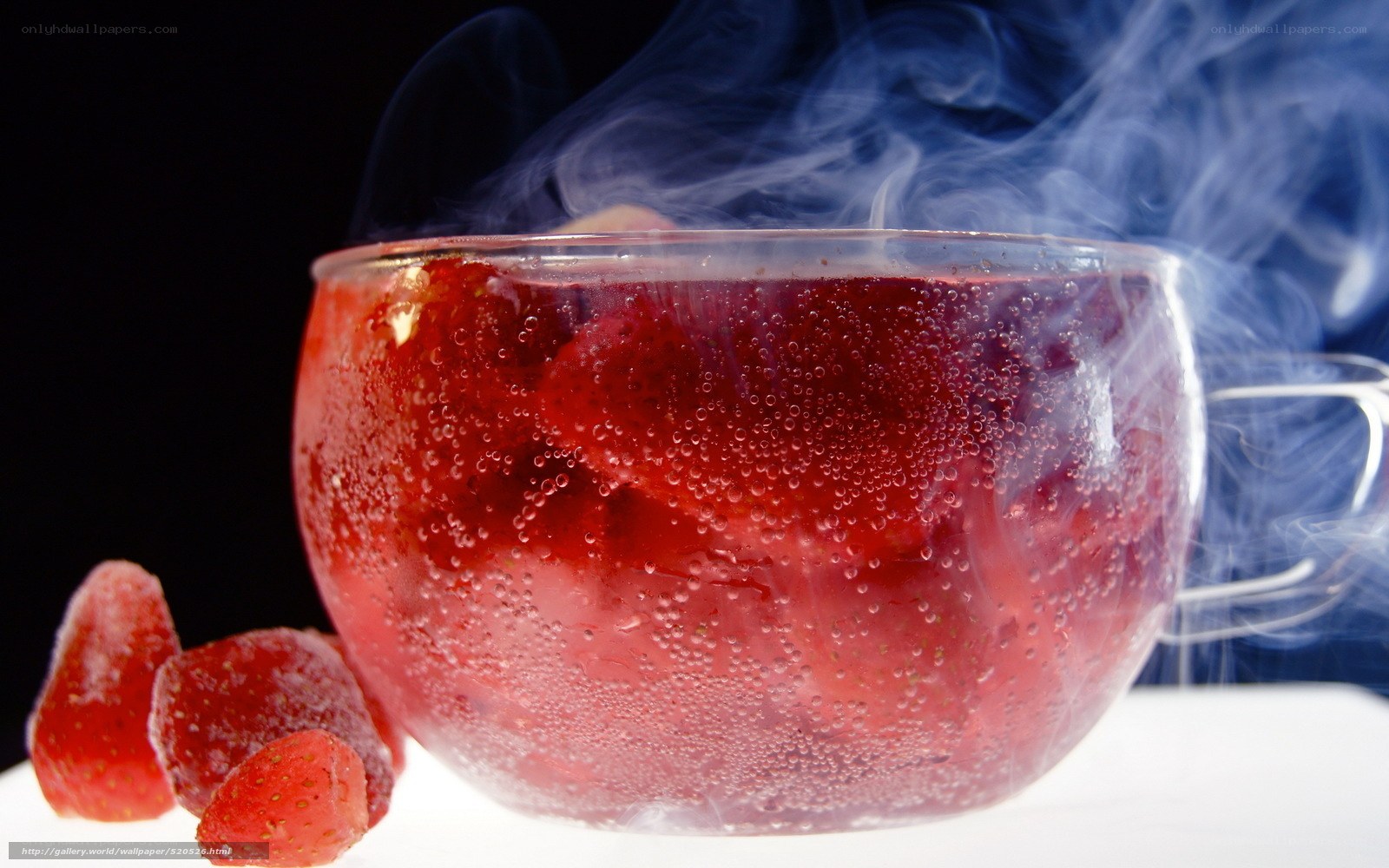 steaming strawberry drink